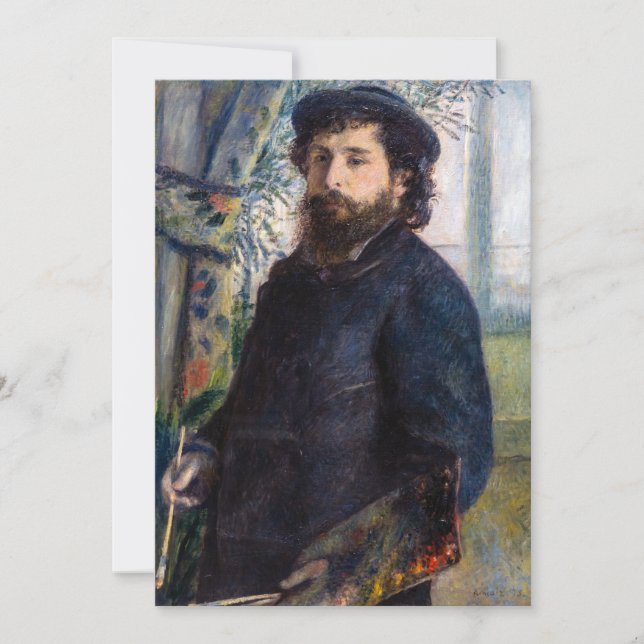 Pierre Auguste Renoir - Portrait of Claude Monet Invitation (Front)