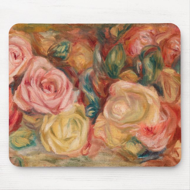 Pierre-Auguste Renoir - Roses Mouse Pad (Front)
