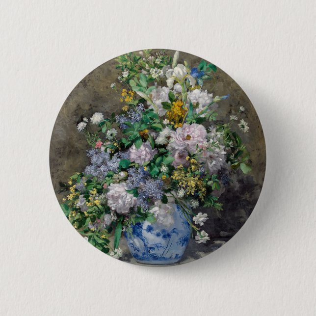 Pierre-Auguste Renoir - Spring Bouquet 2 Inch Round Button (Front)