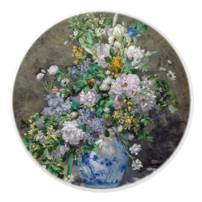 Pierre-Auguste Renoir - Spring Bouquet Ceramic Knob (Front)