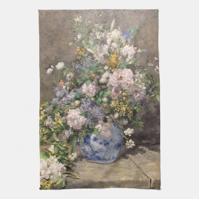 Pierre-Auguste Renoir Spring Bouquet     Kitchen Towel (Vertical)