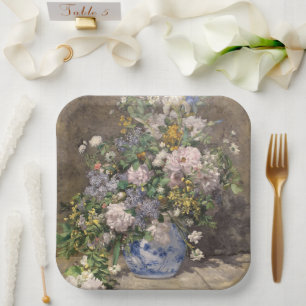 Pierre-Auguste Renoir Spring Bouquet Paper Plate