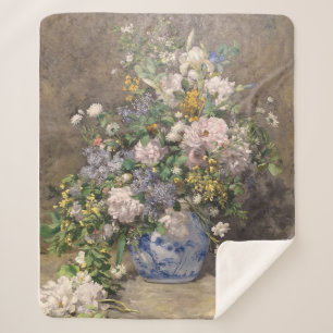 Pierre-Auguste Renoir Spring Bouquet  Sherpa Blanket