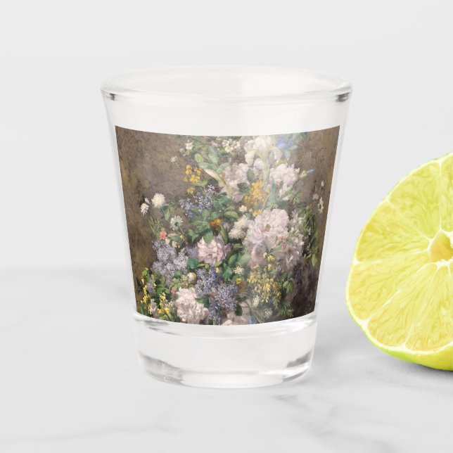 Pierre-Auguste Renoir Spring Bouquet    Shot Glass (Front)