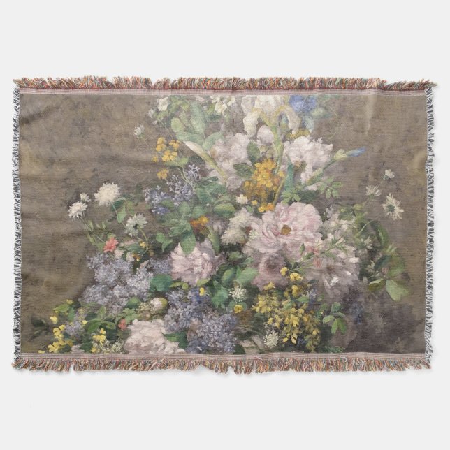 Pierre-Auguste Renoir Spring Bouquet  Throw Blanket (Front)