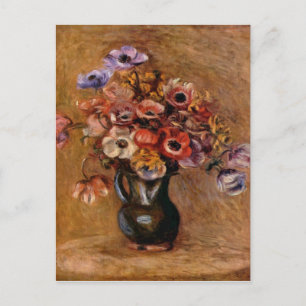 Pierre Auguste Renoir Still Life with Anemones Holiday Postcard