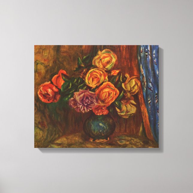 Pierre Auguste Renoir Still Life with Roses Canvas Print (Front)