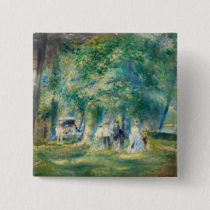 Pierre-Auguste Renoir - The Party at Saint-Cloud 2 Inch Square Button