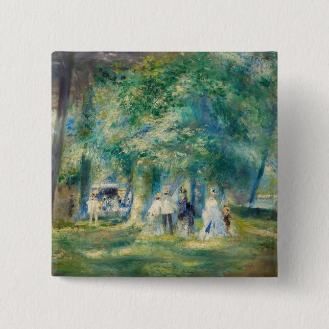 Pierre-Auguste Renoir - The Party at Saint-Cloud 2 Inch Square Button (Front)