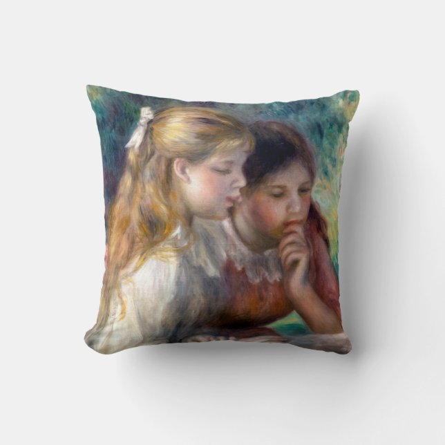 Pierre-Auguste Renoir - The Reading Throw Pillow (Front)