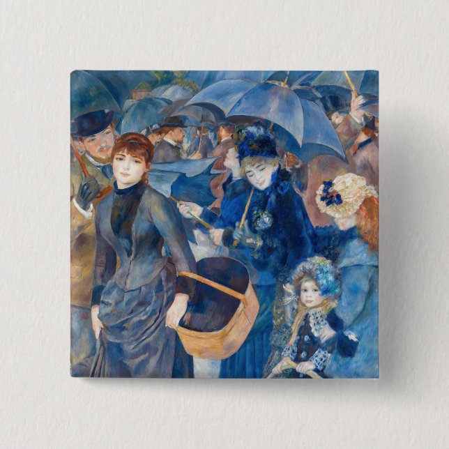 Pierre-Auguste Renoir — The Umbrellas 2 Inch Square Button (Front)
