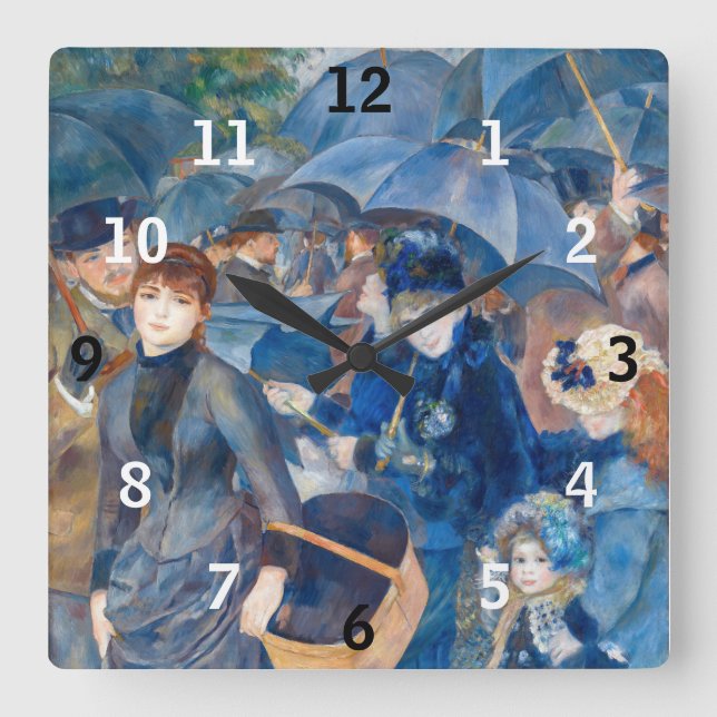 Pierre-Auguste Renoir - The Umbrellas Square Wall Clock (Front)