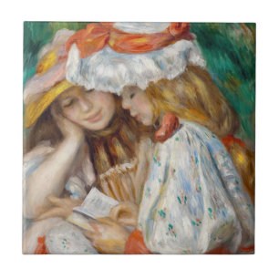 Pierre-Auguste Renoir - Two Girls Reading Tile