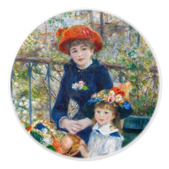 Pierre-Auguste Renoir - Two sisters on the Terrace Ceramic Knob (Front)