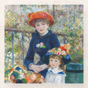 Pierre-Auguste Renoir - Two sisters on the Terrace Glass Coaster