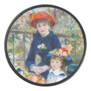 Pierre-Auguste Renoir - Two sisters on the Terrace Hockey Puck
