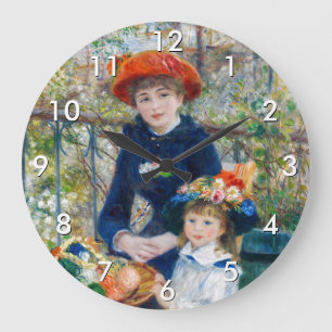 Pierre-Auguste Renoir - Two sisters on the Terrace Large Clock