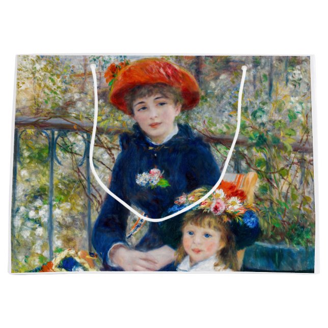Pierre-Auguste Renoir - Two sisters on the Terrace Large Gift Bag (Front)