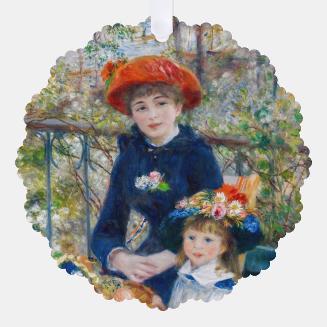 Pierre-Auguste Renoir - Two sisters on the Terrace Ornament Card (Front)