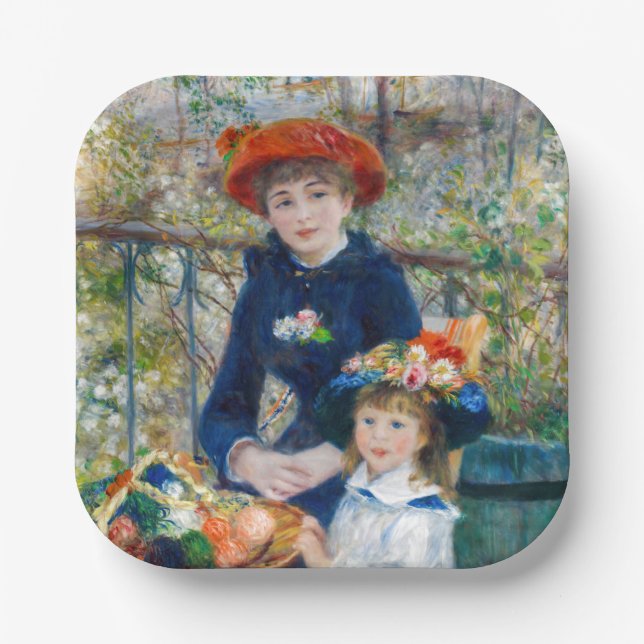 Pierre-Auguste Renoir - Two sisters on the Terrace Paper Plate (Front)