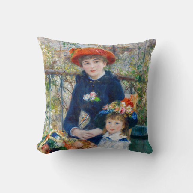 Pierre-Auguste Renoir - Two sisters on the Terrace Throw Pillow (Front)
