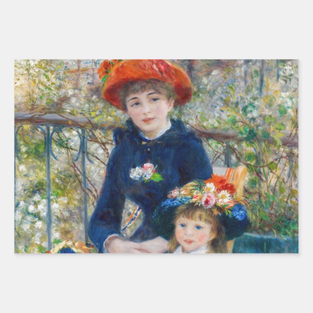 Pierre-Auguste Renoir - Two sisters on the Terrace Wrapping Paper Sheet (Front)