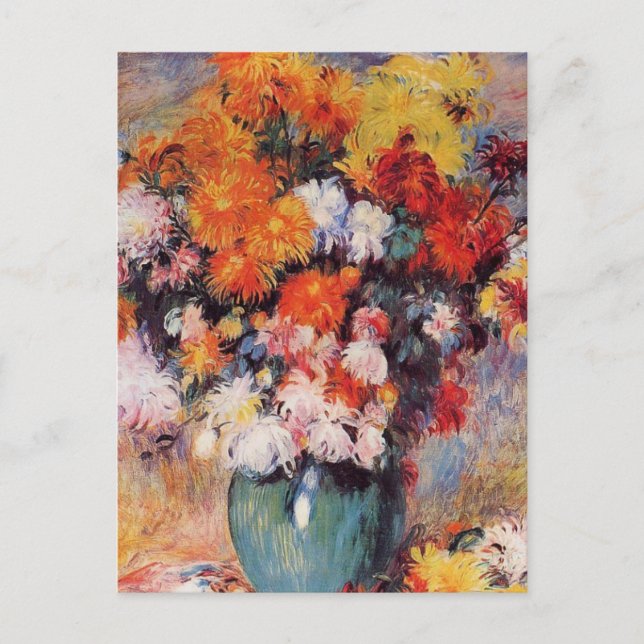 Pierre Auguste Renoir Vase of Chrysanthemums Postcard (Front)