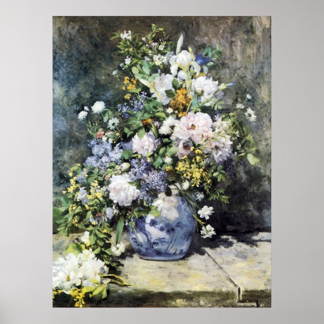 Pierre-Auguste Renoir,  Vase of flowers Poster (Front)