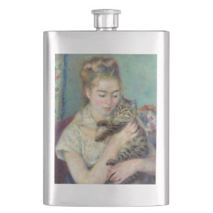 Pierre-Auguste Renoir - Woman with a Cat Hip Flask