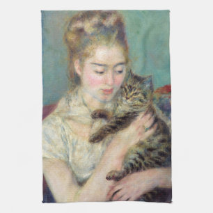 Pierre-Auguste Renoir - Woman with a Cat Kitchen Towel