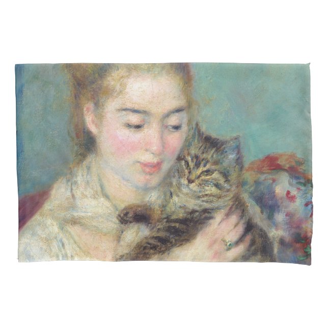 Pierre-Auguste Renoir - Woman with a Cat Pillowcase (Front)