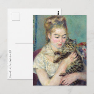 Pierre-Auguste Renoir - Woman with a Cat Postcard