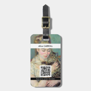 Pierre-Auguste Renoir - Woman with a Cat - QR Code Luggage Tag