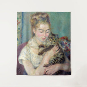 Pierre-Auguste Renoir - Woman with a Cat Tapestry