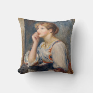 Pierre-Auguste Renoir - Woman with a Letter Throw Pillow