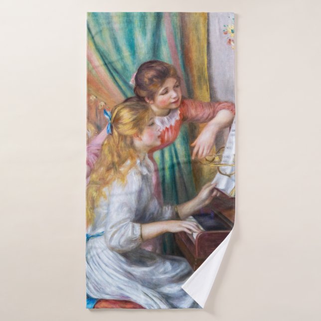 Pierre Auguste Renoir - Young Girls at the Piano Bath Towel Set (Bath Towel)