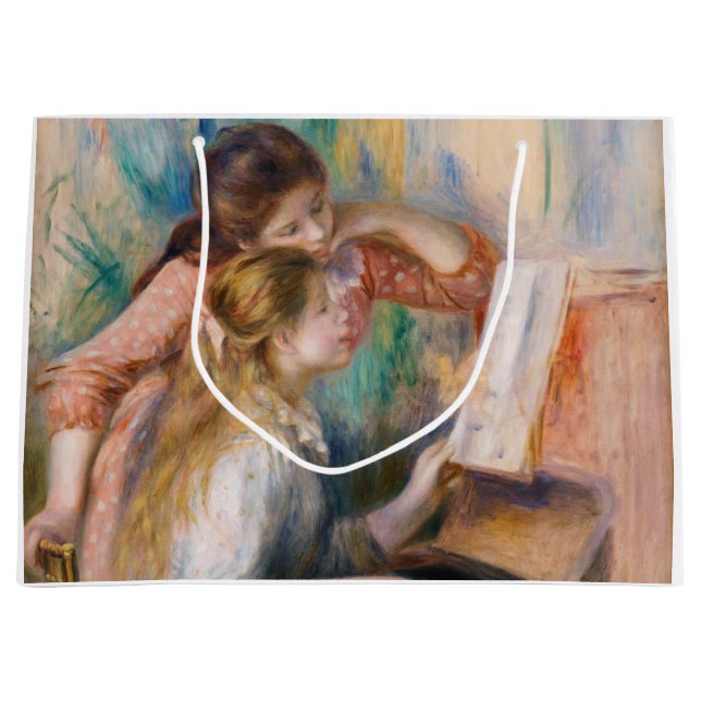 Pierre Auguste Renoir - Young Girls at the Piano Large Gift Bag (Front)