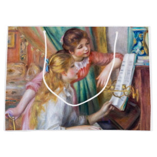 Pierre Auguste Renoir - Young Girls at the Piano Large Gift Bag