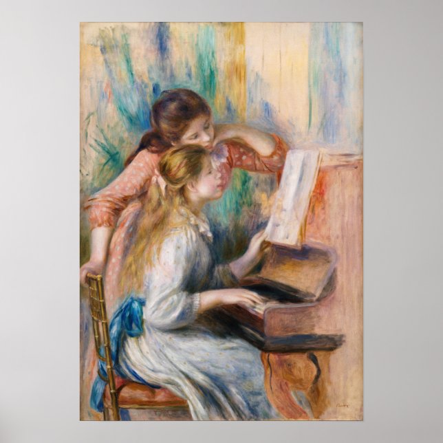 Pierre Auguste Renoir - Young Girls at the Piano Poster (Front)