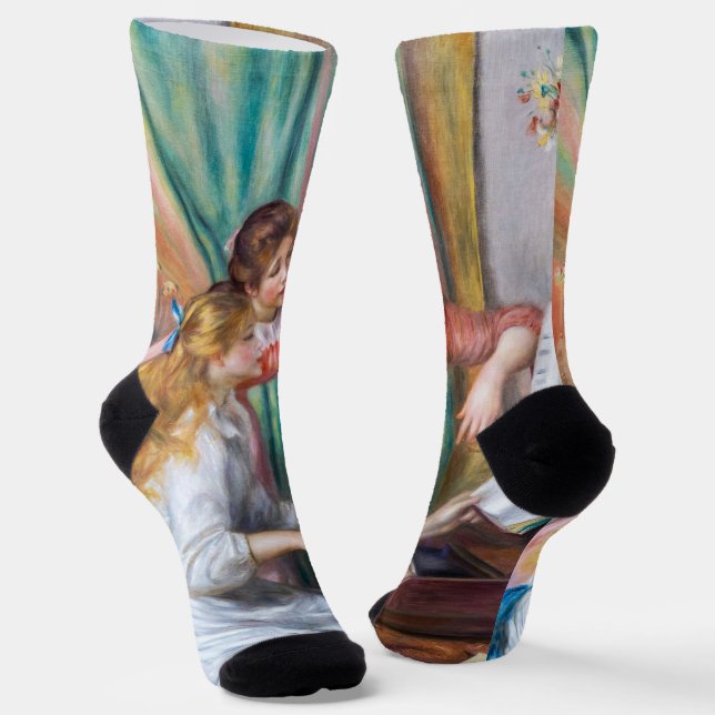 Pierre Auguste Renoir - Young Girls at the Piano Socks (Angled)
