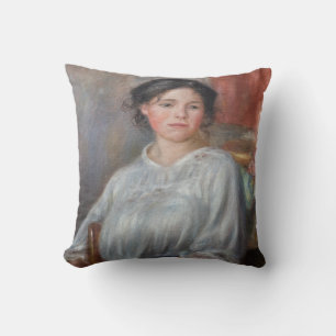 Pierre-Auguste Renoir - Young Woman Seated Throw Pillow