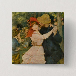 Pierre-Auguste Renoir's Dance at Bougival (1883) 2 Inch Square Button