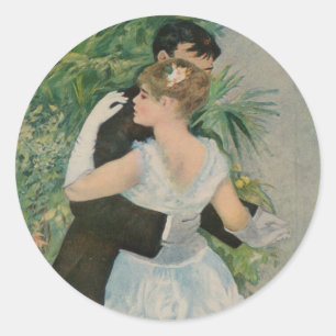 Pierre-Auguste Renoir's Dance in the Town (1883) Classic Round Sticker
