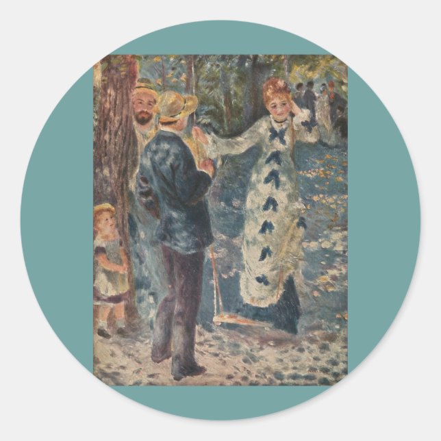 Pierre-Auguste Renoir's The Swing (1876) Classic Round Sticker (Front)
