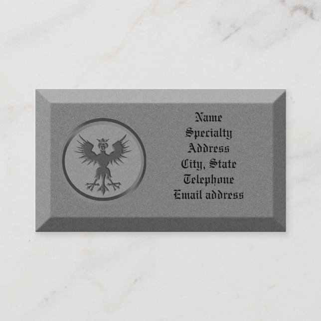 Pierre carte de visite avec symbole mythologique (Devant)