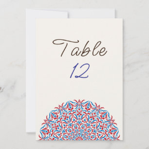 Pierre de marbre corail Mandala numéro de table de