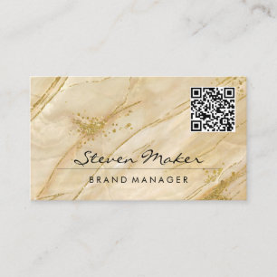 Pierre en marbre doré Carte de visite de code QR