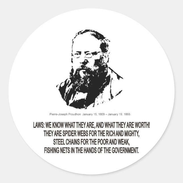 Pierre-Joseph Proudhon Classic Round Sticker (Front)