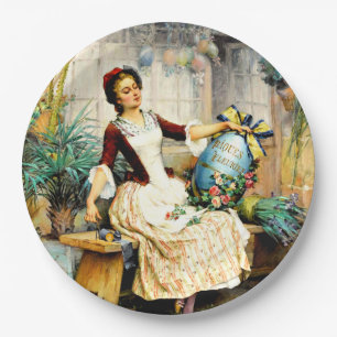 Pierre Outin - The Easter Egg, fine art painting Paper Plate