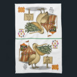 Pierre pelican's brilliant beak kitchen towel<br><div class="desc">Presenting Pierre the pelican with his world record beak! He can hold fish by the dozen, bowling balls by the trio, and even an entire child’s tricycle. Nothing defeats Pierre’s dazzling abilities. Step right up and guess how many wonders he’s carrying in his brilliant beak today! You can find lots...</div>